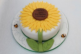 sunflower and bee birthday cake